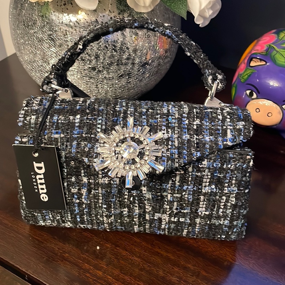 Authentic DUNE London embellished tweed  purse